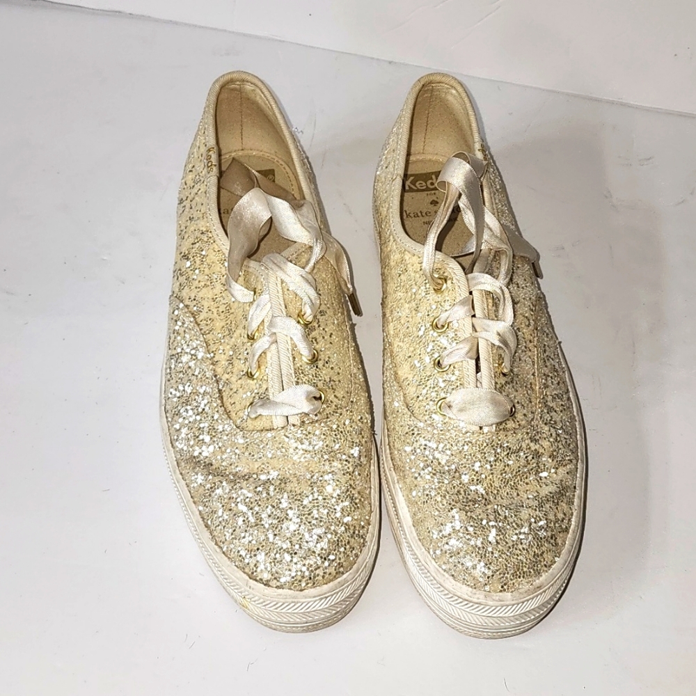 KATE SPADE X KEDS GLITTER PLATFORM SNEAKER SZ 8.5